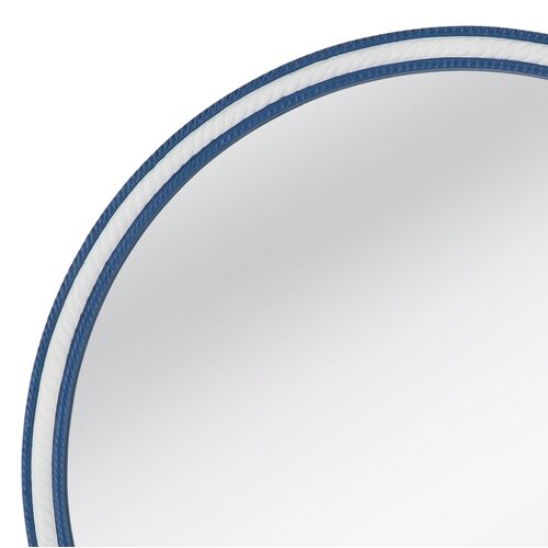 Hampton Rope Wall Mirror, Blue/White 5 Hampton Rope Wall Mirror, Blue/White