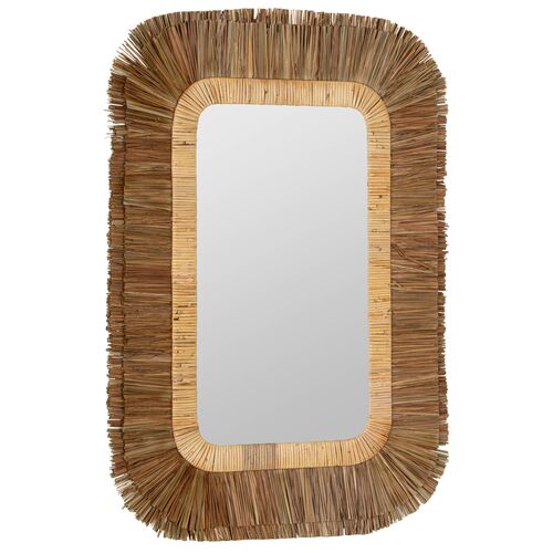 Eliza Rattan and Sea Grass Wall Mirror, Natural 3 Eliza Rattan and Sea Grass Wall Mirror, Natural