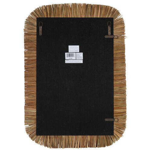 Eliza Rattan and Sea Grass Wall Mirror, Natural 4 Eliza Rattan and Sea Grass Wall Mirror, Natural