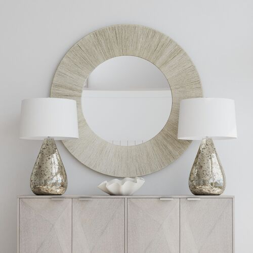 Azariah 48" Round Rope Wall Mirror, Light Natural 2 Azariah 48" Round Rope Wall Mirror, Light Natural