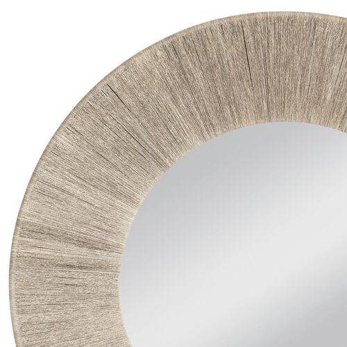 Azariah 48" Round Rope Wall Mirror, Light Natural 4 Azariah 48" Round Rope Wall Mirror, Light Natural
