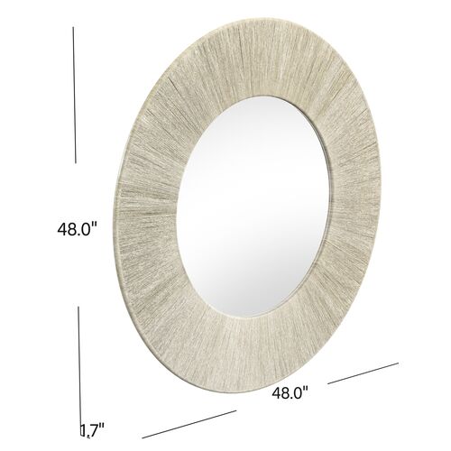 Azariah 48" Round Rope Wall Mirror, Light Natural 7 Azariah 48" Round Rope Wall Mirror, Light Natural