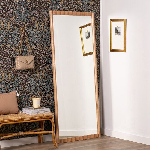 Dianna Wood Floor Mirror, Natural 2 Dianna Wood Floor Mirror, Natural