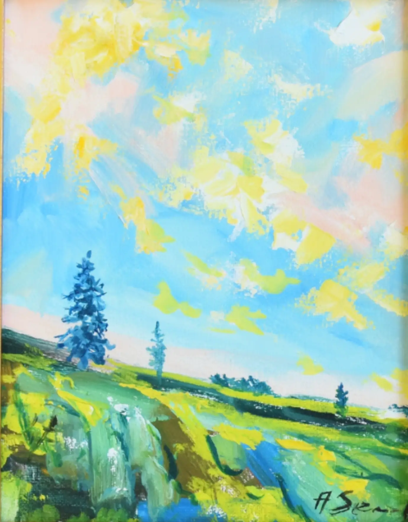 Impressionist Sky & Mountain Landscape 4 Impressionist Sky & Mountain Landscape