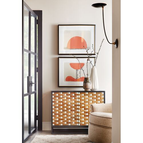 Commerce and Market Weaver 2-Door Bone Inlay Accent Chest, Brown 6 Commerce and Market Weaver 2-Door Bone Inlay Accent Chest, Brown