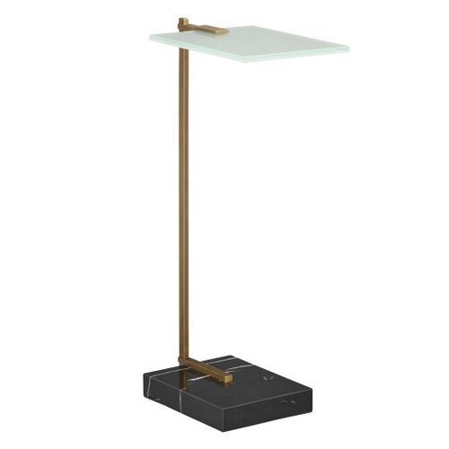 Neil Marble Drink Table, Antique Brass/Black 1 Neil Marble Drink Table, Antique Brass/Black