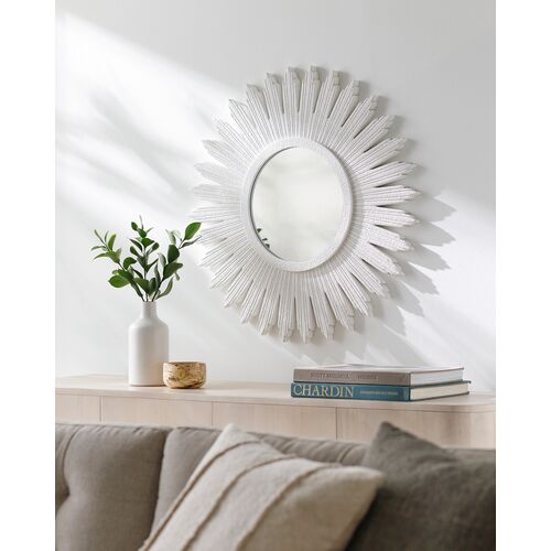 Sylvia Starburst Wall Mirror, White 2 Sylvia Starburst Wall Mirror, White