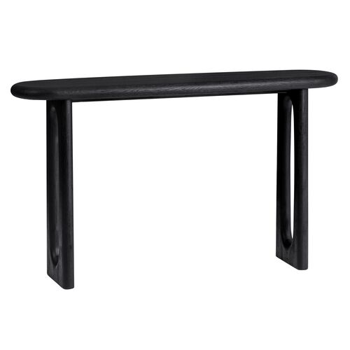 Estee Oak Console Table, Wirebrushed Black 1 Estee Oak Console Table, Wirebrushed Black
