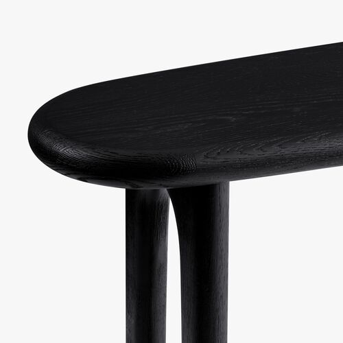 Estee Oak Console Table, Wirebrushed Black 5 Estee Oak Console Table, Wirebrushed Black