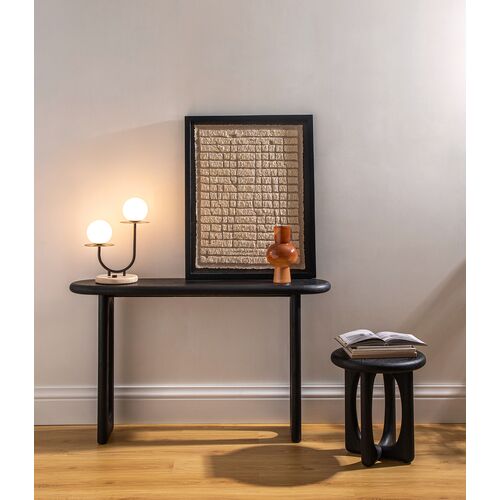 Estee Oak Console Table, Wirebrushed Black 8 Estee Oak Console Table, Wirebrushed Black