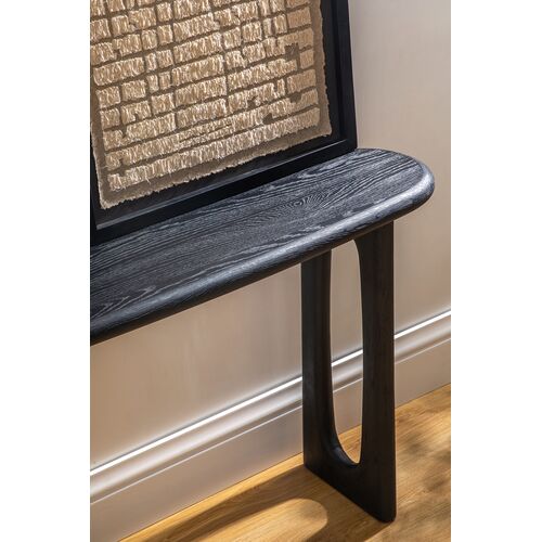Estee Oak Console Table, Wirebrushed Black 9 Estee Oak Console Table, Wirebrushed Black