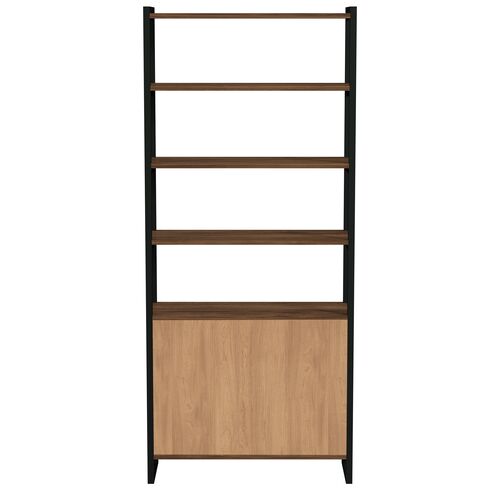 Darren 73" Two-Door Bookcase Etagere, Walnut 4 Darren 73" Two-Door Bookcase Etagere, Walnut