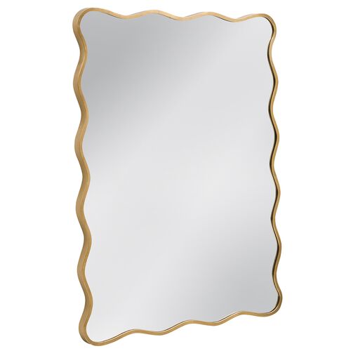 Genesis Wavy Wall Mirror, Gold Leaf 3 Genesis Wavy Wall Mirror, Gold Leaf