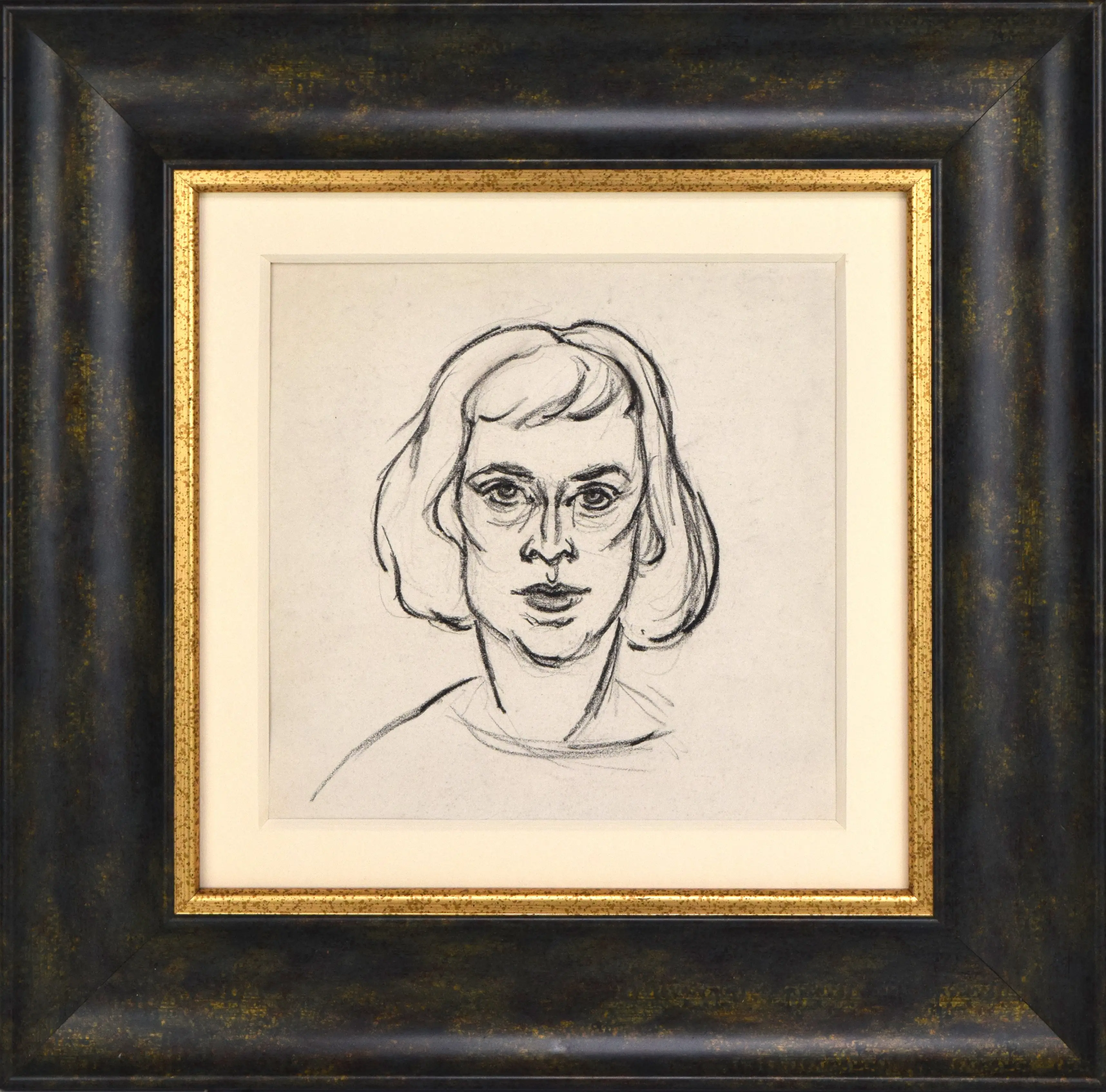 Expressionist Portrait Drawing 1953 1 Expressionist Portrait Drawing 1953