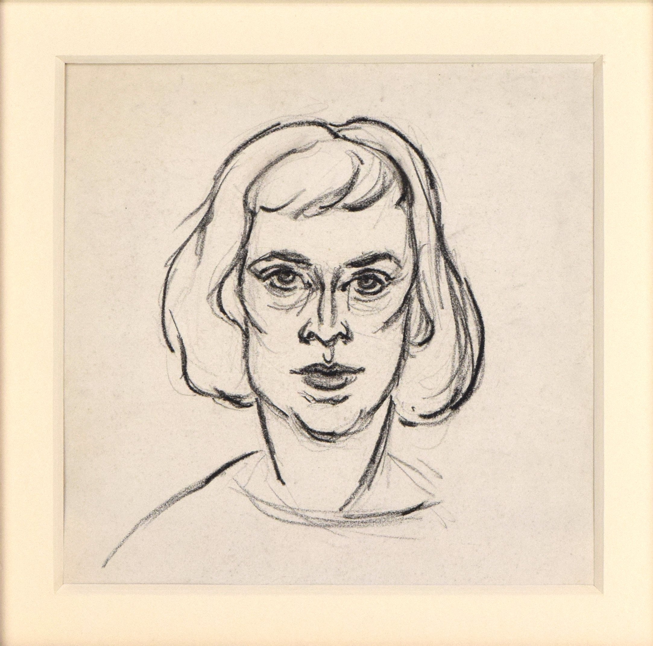 Expressionist Portrait Drawing 1953 3 Expressionist Portrait Drawing 1953
