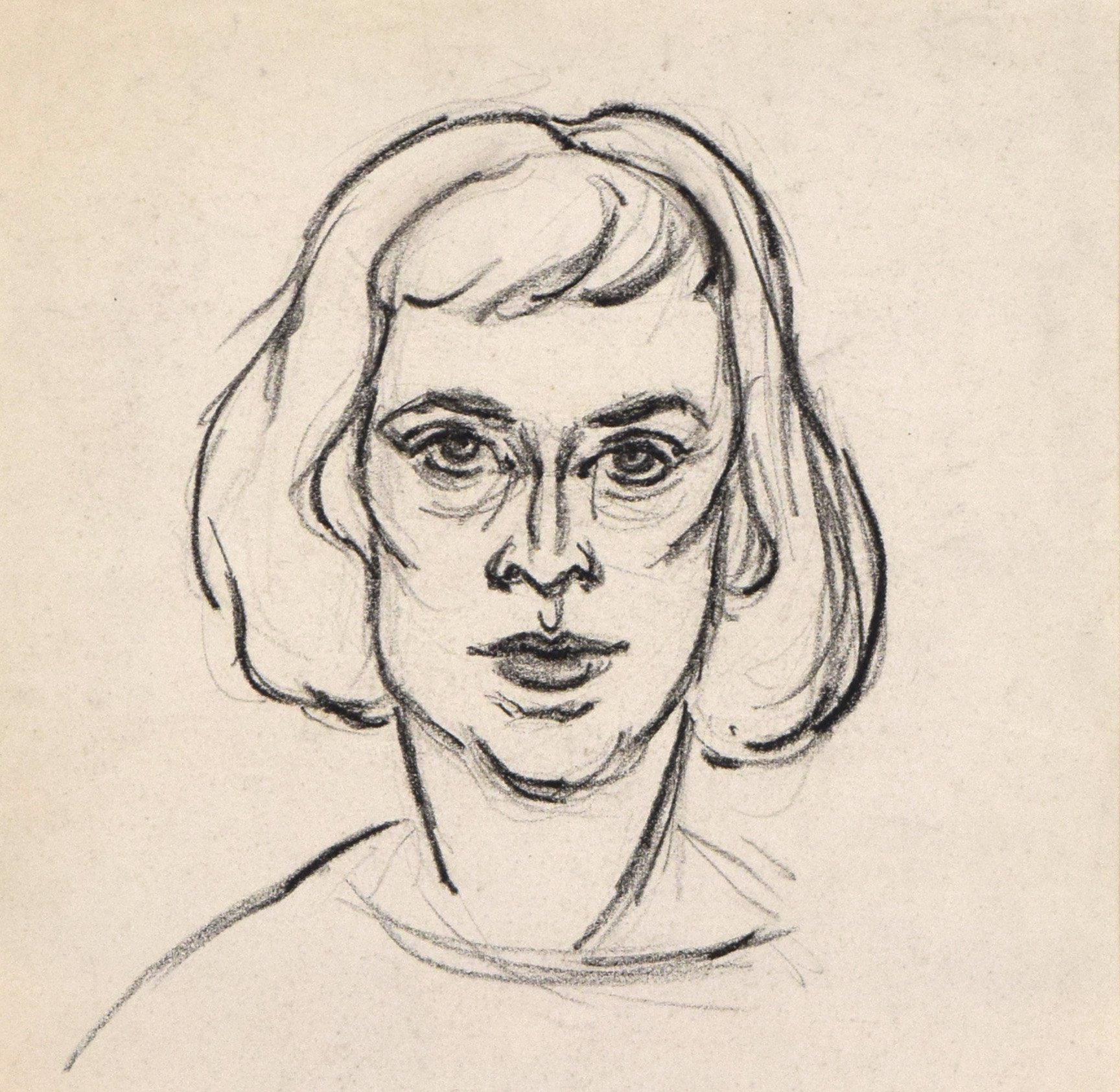 Expressionist Portrait Drawing 1953 4 Expressionist Portrait Drawing 1953