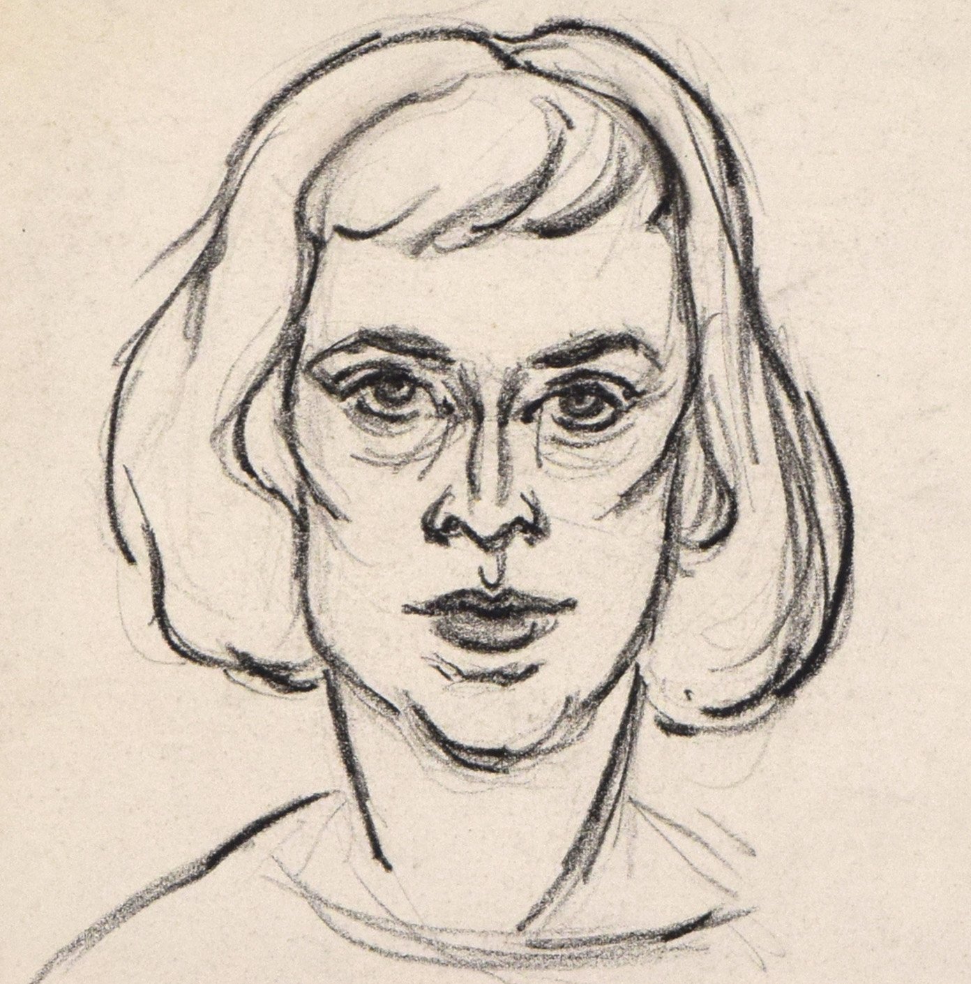 Expressionist Portrait Drawing 1953 5 Expressionist Portrait Drawing 1953