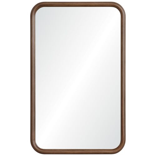 Mythrin Soft Rounded Wall Mirror, Walnut 1 Mythrin Soft Rounded Wall Mirror, Walnut