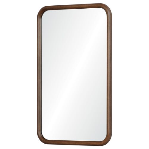 Mythrin Soft Rounded Wall Mirror, Walnut 2 Mythrin Soft Rounded Wall Mirror, Walnut