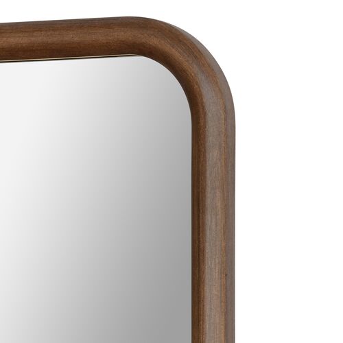 Mythrin Soft Rounded Wall Mirror, Walnut 3 Mythrin Soft Rounded Wall Mirror, Walnut