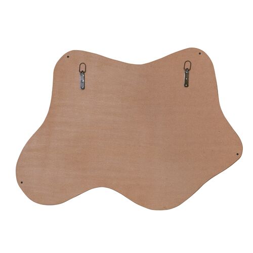 Virel Abstract Teakwood Wall Mirror, Natural 6 Virel Abstract Teakwood Wall Mirror, Natural