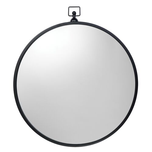 Zoe Round Wall Mirror, Black 1 Zoe Round Wall Mirror, Black