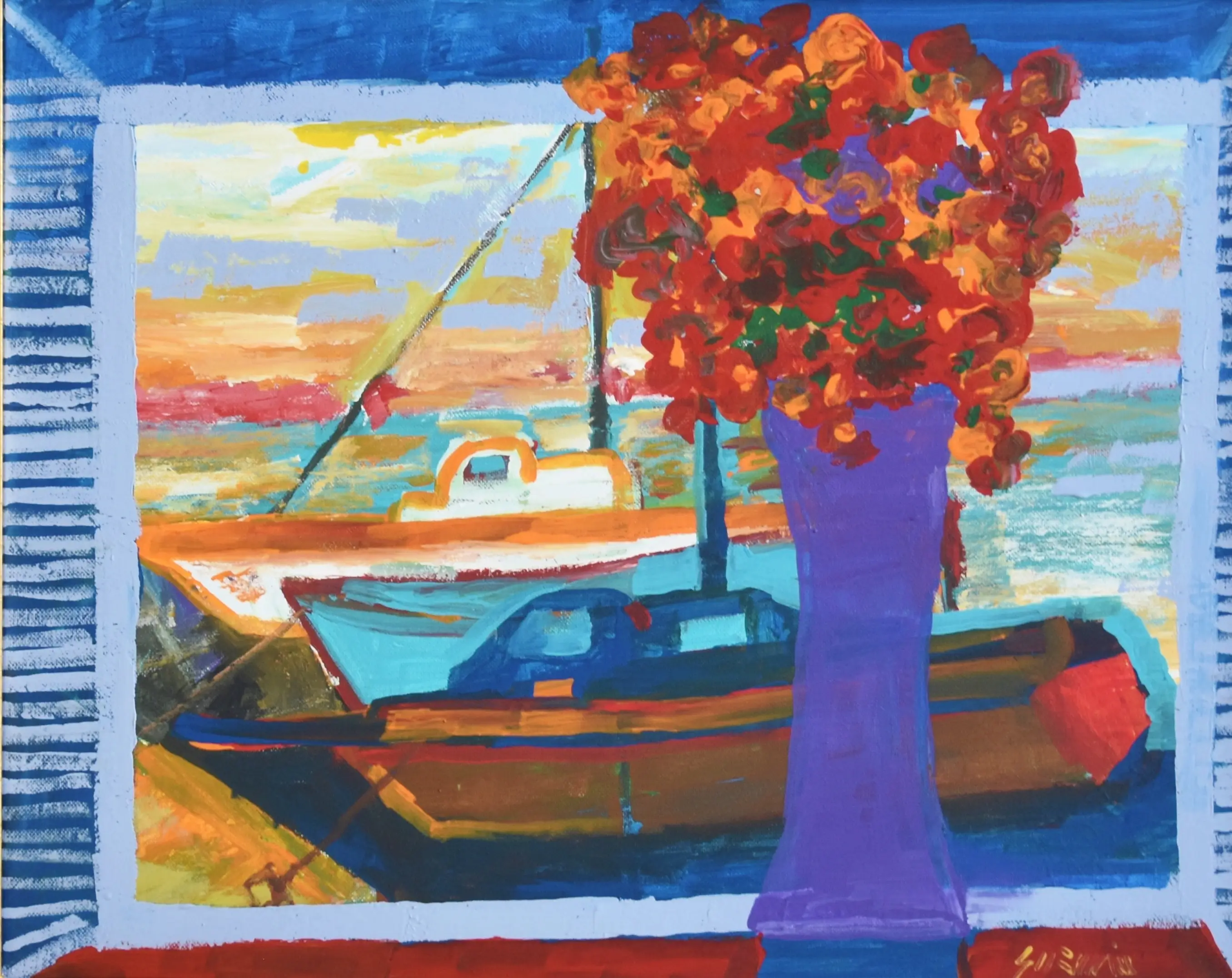 Juan Guzman Nautical & Floral Painting 3 Juan Guzman Nautical & Floral Painting