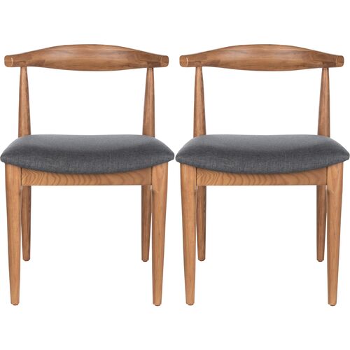 S/2 Pierce Retro Dining Chairs, Brown 2 S/2 Pierce Retro Dining Chairs, Brown