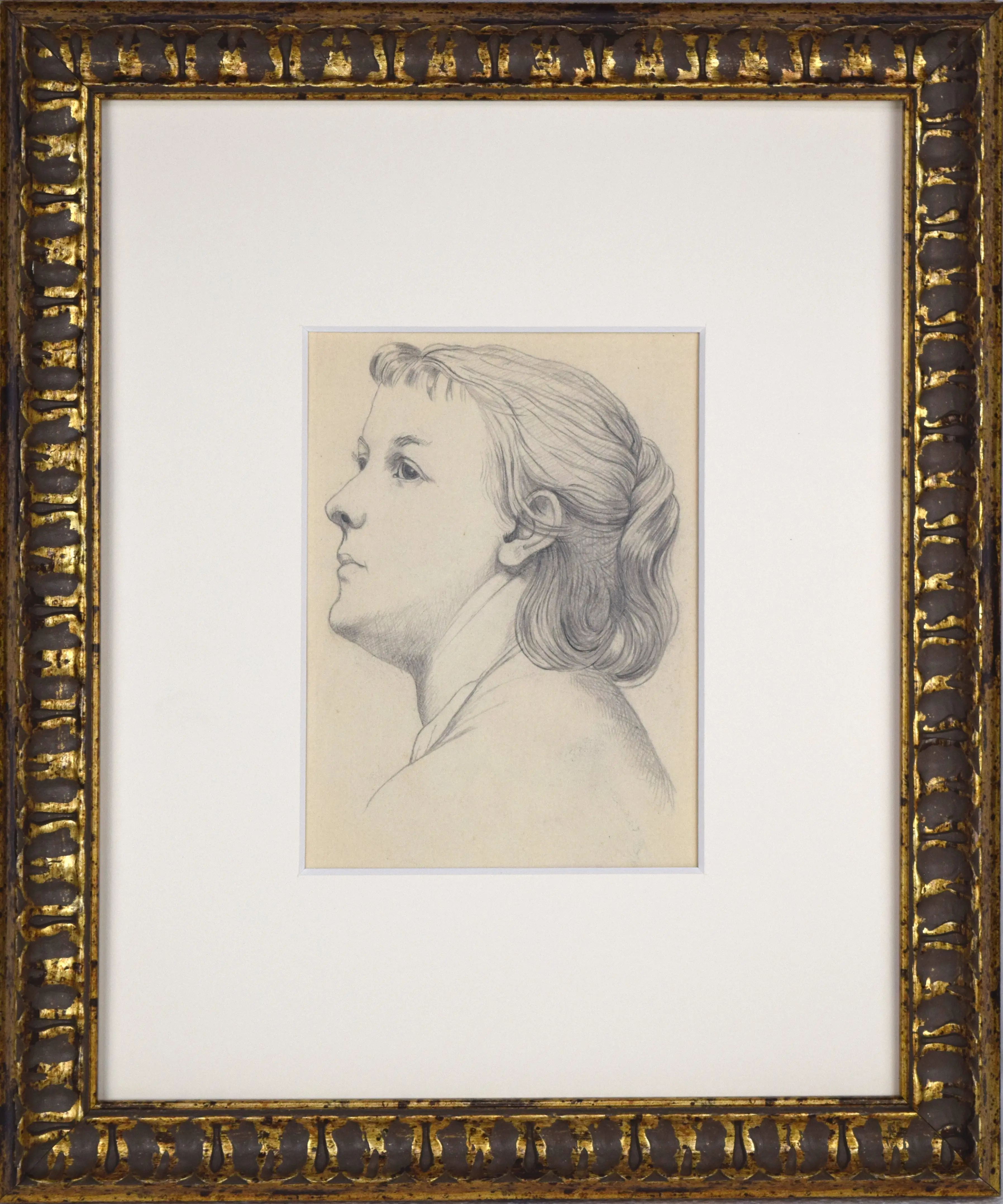 19th Century Graphite Portrait Drawing 1 19th Century Graphite Portrait Drawing