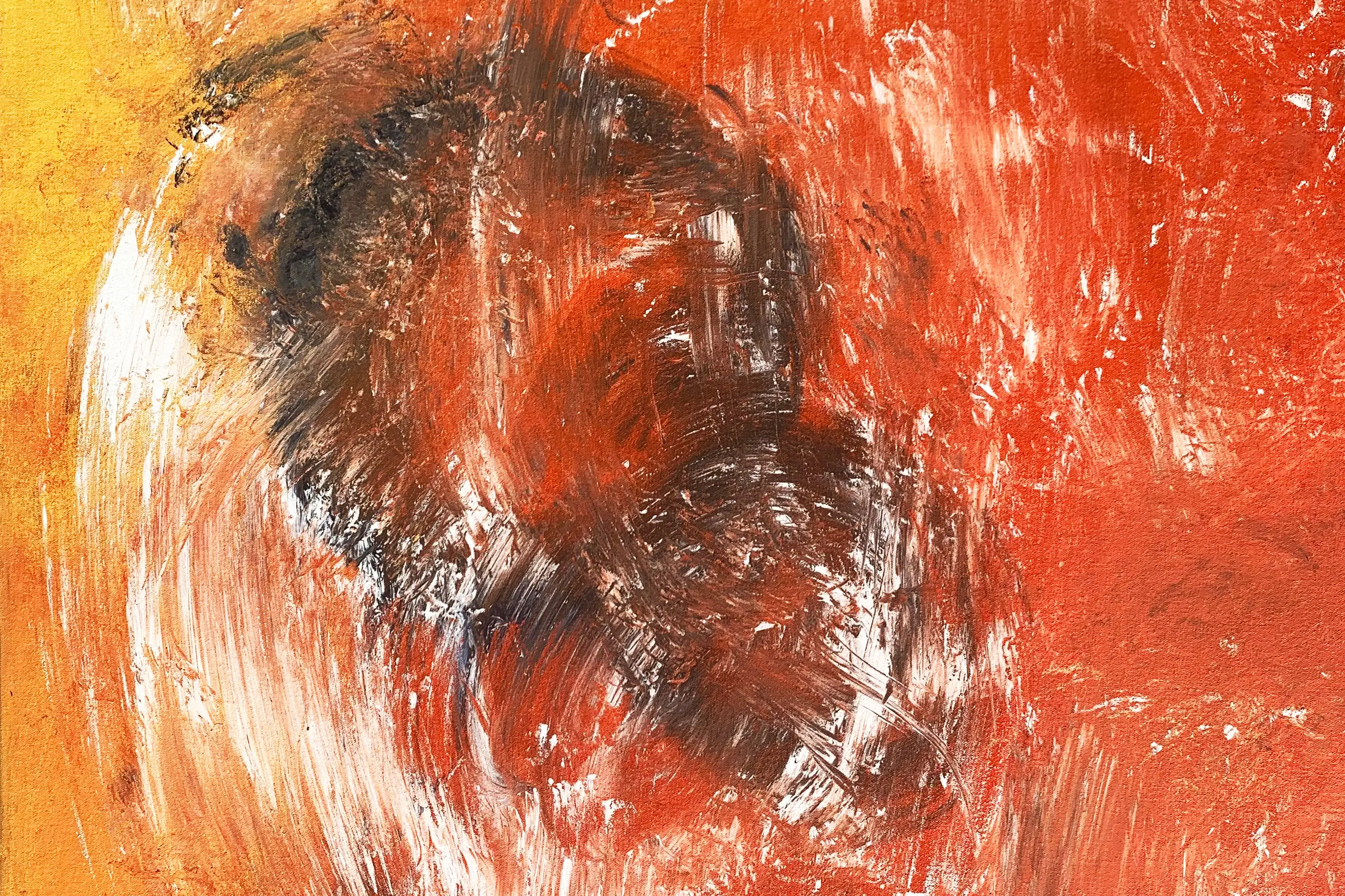 Action Abstract in Saffron and Scarlet 3 Action Abstract in Saffron and Scarlet