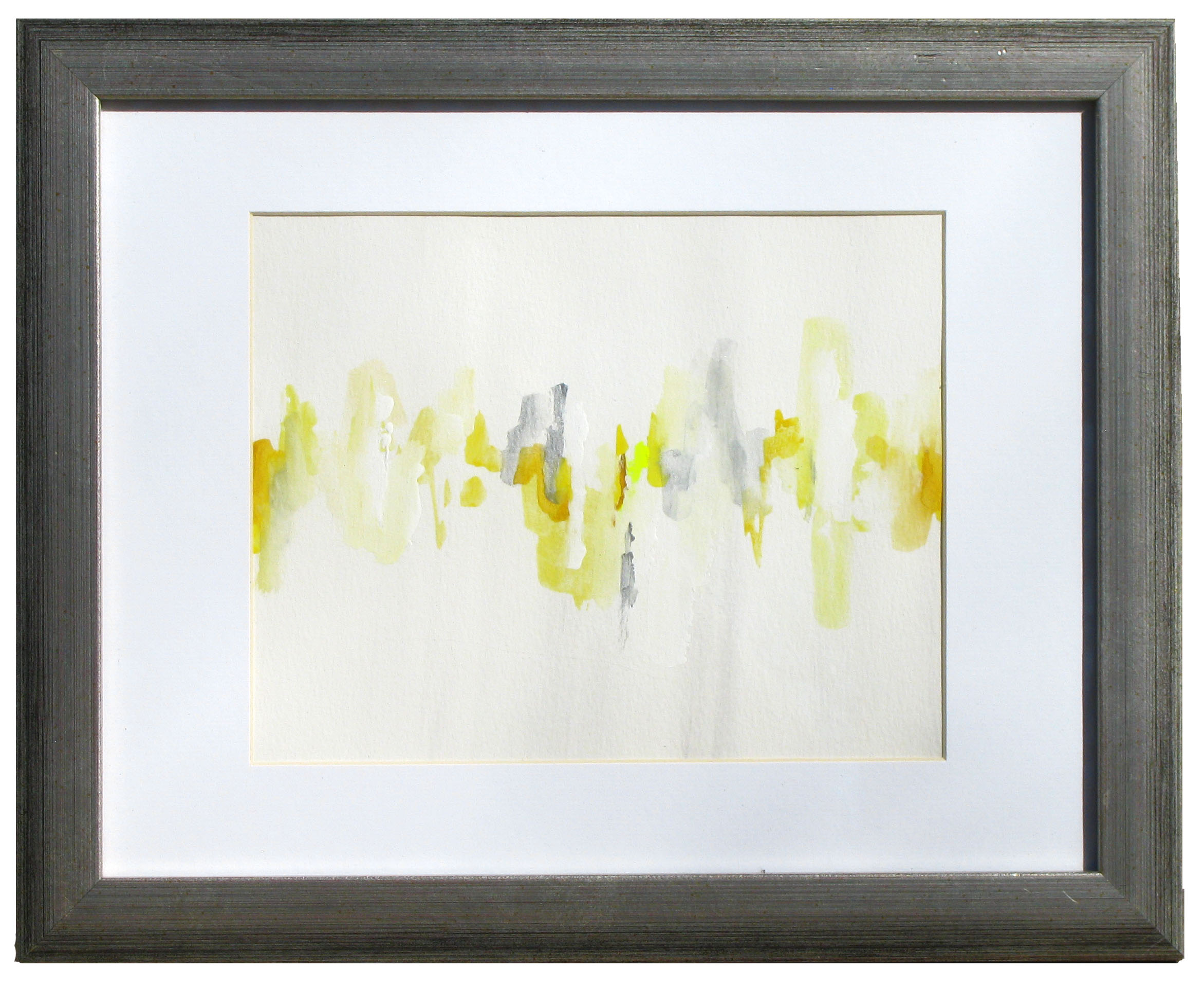 Yellow & Gray Abstract, Gray Frame 1 Yellow & Gray Abstract, Gray Frame