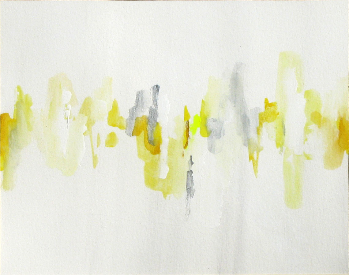 Yellow & Gray Abstract, Gray Frame 2 Yellow & Gray Abstract, Gray Frame