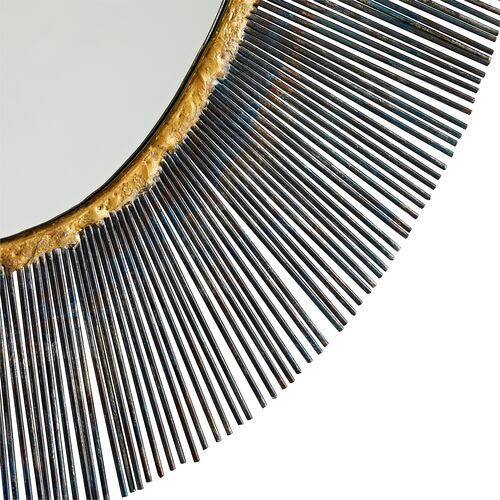 Perseus Iron Oval Sunburst Wall Mirror, Black 4 Perseus Iron Oval Sunburst Wall Mirror, Black