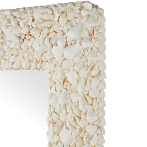 Turbinella Rectangular Shell Wall Mirror, Off-White 2 Turbinella Rectangular Shell Wall Mirror, Off-White