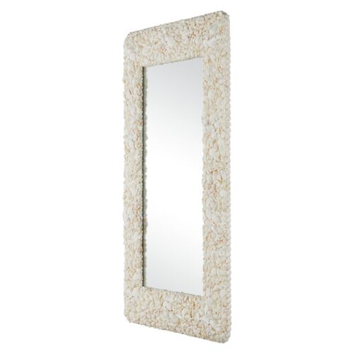 Turbinella Rectangular Shell Wall Mirror, Off-White 3 Turbinella Rectangular Shell Wall Mirror, Off-White