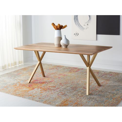 Deva Rectangle Dining Table, Natural/Gold 2 Deva Rectangle Dining Table, Natural/Gold