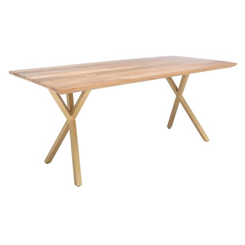 Deva Rectangle Dining Table, Natural/Gold 7 Deva Rectangle Dining Table, Natural/Gold