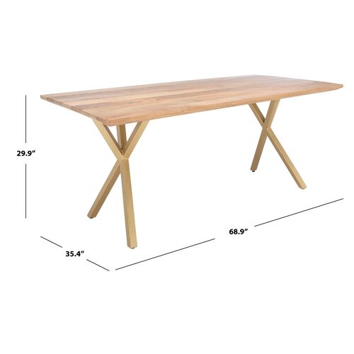 Deva Rectangle Dining Table, Natural/Gold 8 Deva Rectangle Dining Table, Natural/Gold