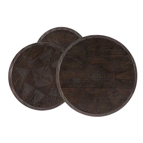 S/3 Commerce & Market Nesting Tables, Brown 4 S/3 Commerce & Market Nesting Tables, Brown
