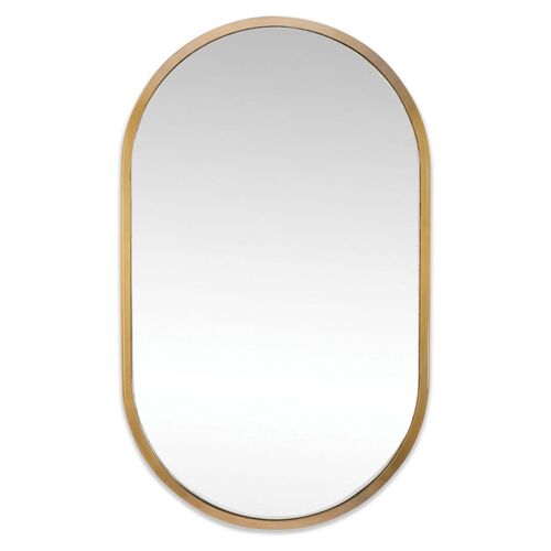 Canal Wall Mirror, Natural Brass 1 Canal Wall Mirror, Natural Brass