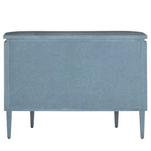 Briallen Demilune Cabinet, Lacquered Blue Linen 8 Briallen Demilune Cabinet, Lacquered Blue Linen