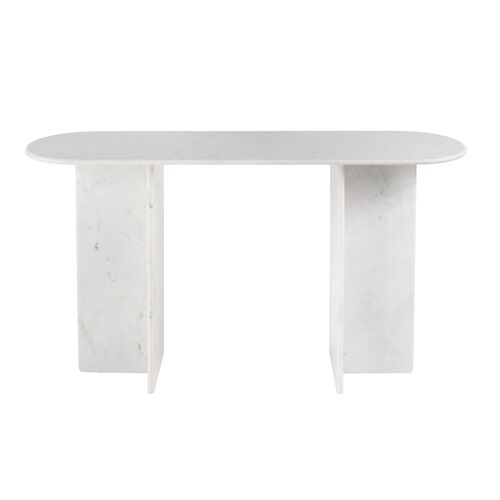 Victoria Banswara Marble Console Table, White 3 Victoria Banswara Marble Console Table, White