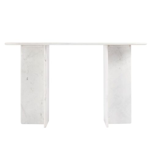 Victoria Banswara Marble Console Table, White 4 Victoria Banswara Marble Console Table, White