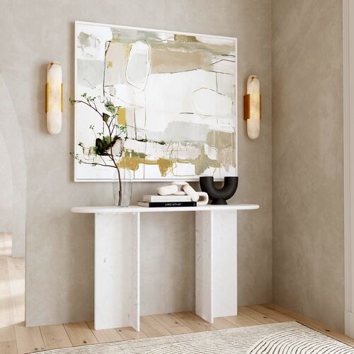 Victoria Banswara Marble Console Table, White 7 Victoria Banswara Marble Console Table, White