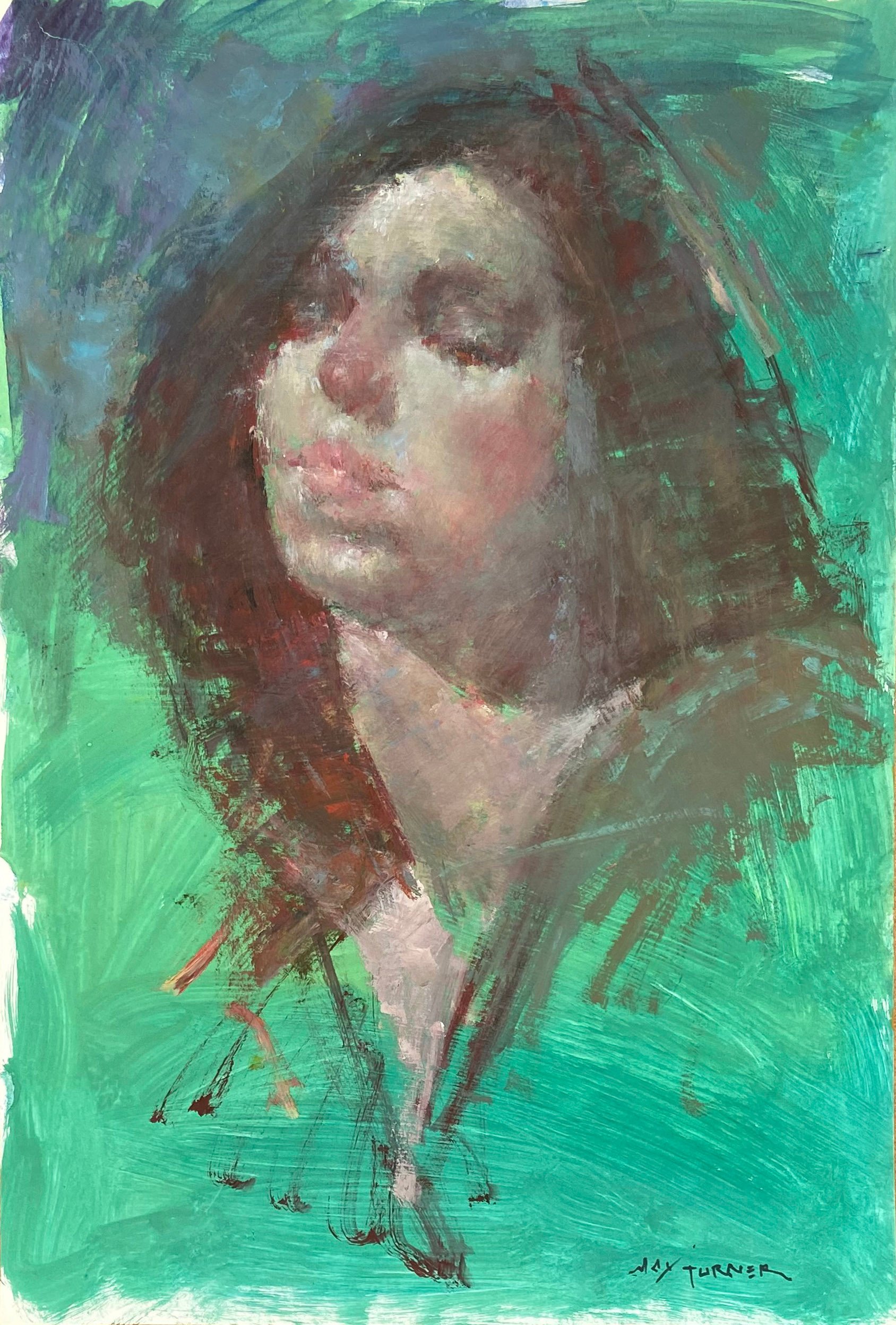 Woman in Teal by Max Turner, 1960s 1 Woman in Teal by Max Turner, 1960s