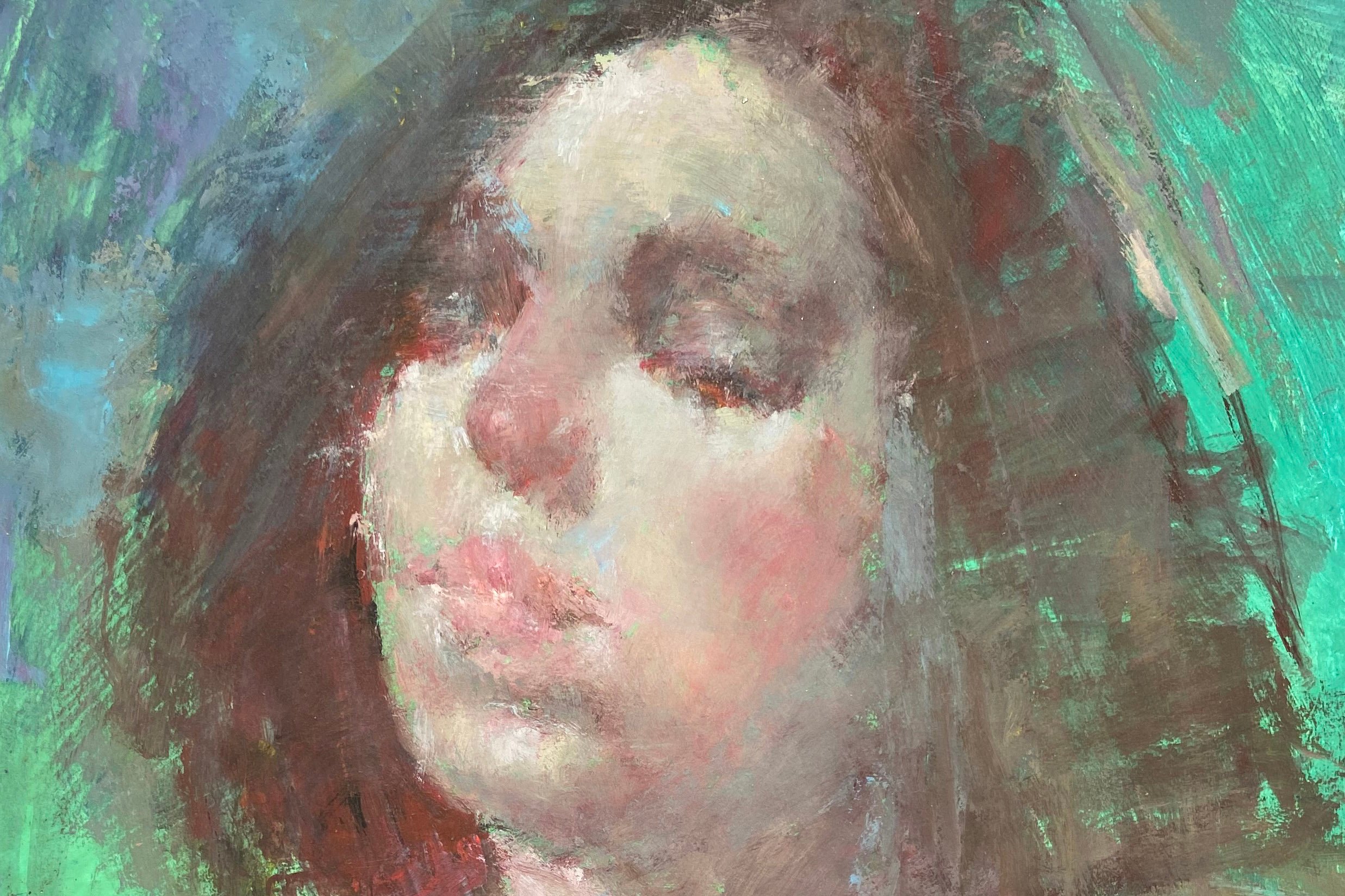 Woman in Teal by Max Turner, 1960s 3 Woman in Teal by Max Turner, 1960s