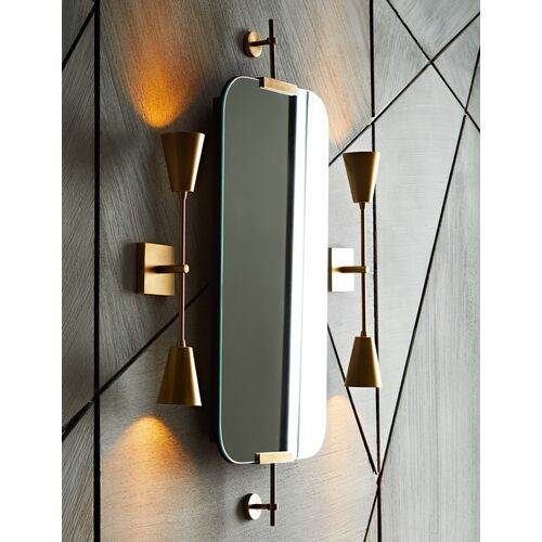 Madden Wall Mirror, Antiqued Brass 6 Madden Wall Mirror, Antiqued Brass