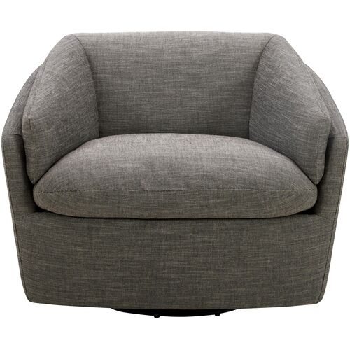 Torrey Linen Swivel Chair, Gray 1 Torrey Linen Swivel Chair, Gray