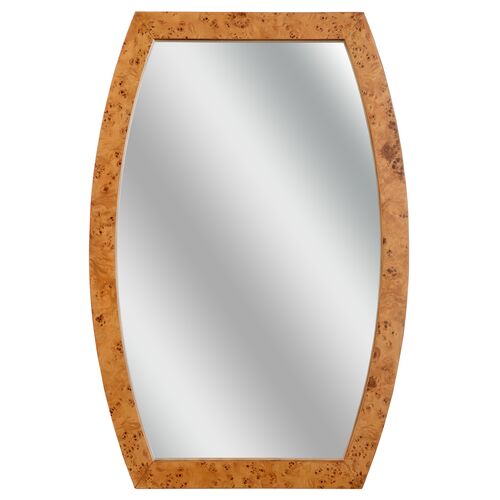 Hewett Burlwood Wall Mirror, Brown 1 Hewett Burlwood Wall Mirror, Brown