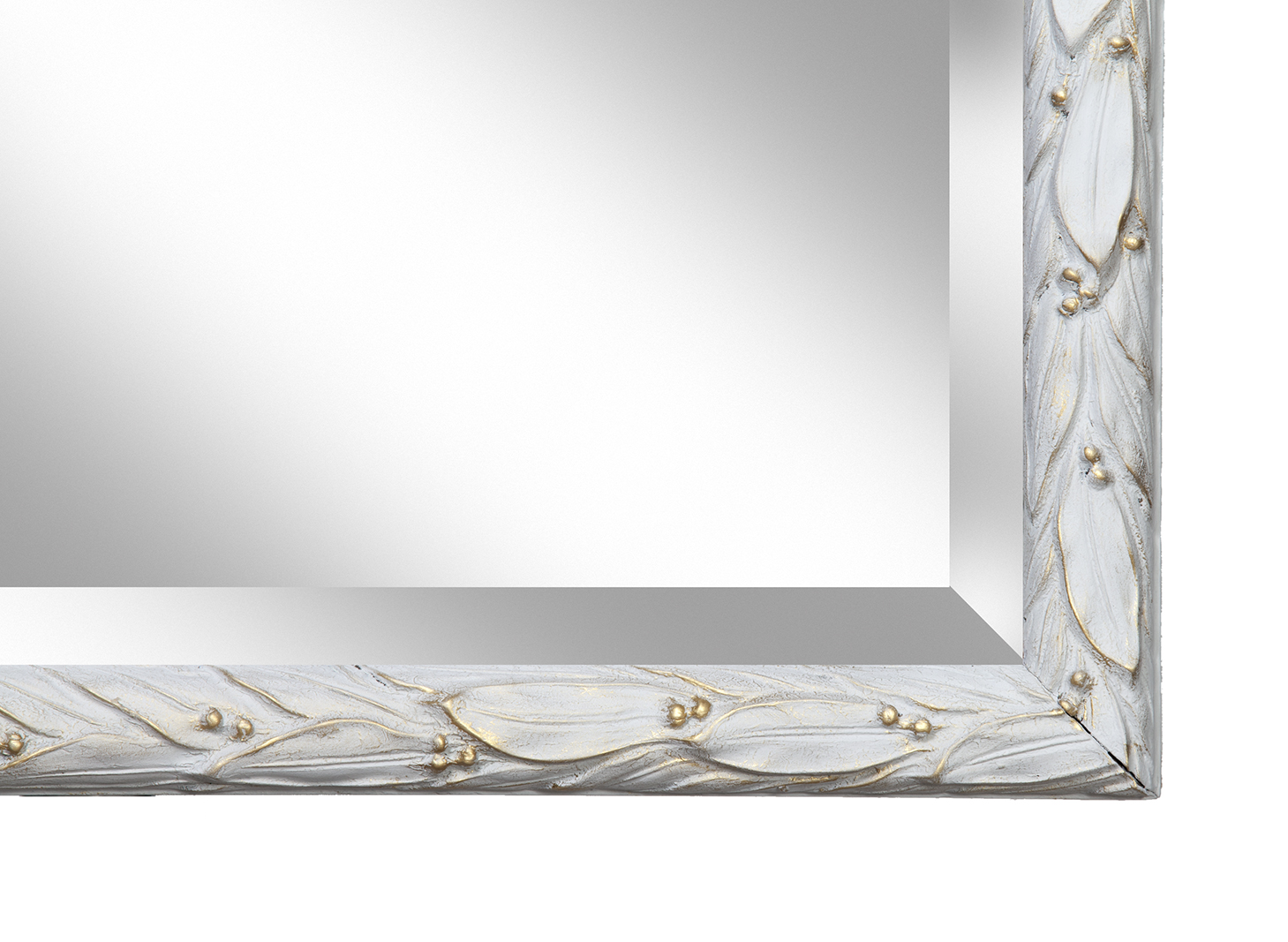 Pale Gray & Gold Italian Beveled Mirror, 23" x 28" 2 Pale Gray & Gold Italian Beveled Mirror, 23" x 28"